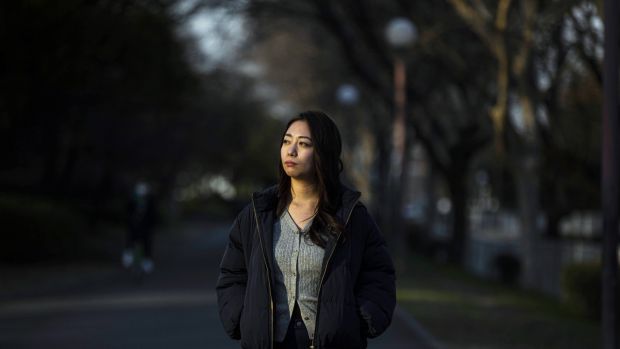Nazuna Hashimoto near her home in Osaka, Japan. Photograph: Hiroko Masuike/New York Times