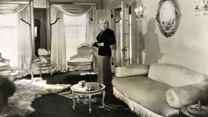 Paramount star Mae West in her Hollywood home, c. 1930. 